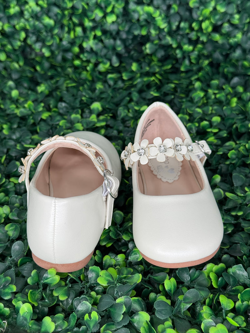 Girls MaryJane with Rhinstone Flower Strap S125