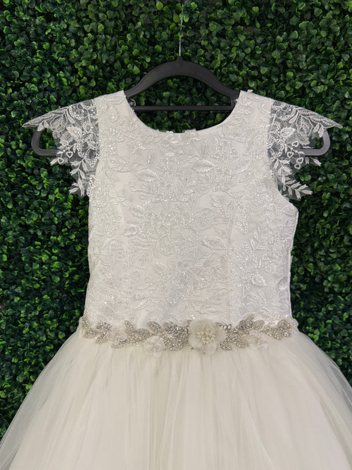 Nan & Jan Tiered Lace Long Communion Gown - Nola