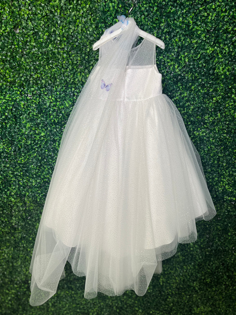 Princess Daliana Girls’ Butterfly Party Dress 4 Years / White