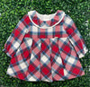 Mayoral Girl’s Red Plaid Dress with Ruffle Collar