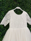 Teter Warm Lace Bodice Elbow Sleeve Gown SK35