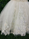 Nan & Jan Ivory Satin and Tulle Floral Dress 3812