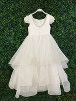 Teter Warm Satin Tiered Gown With Pearl Back Back SK20