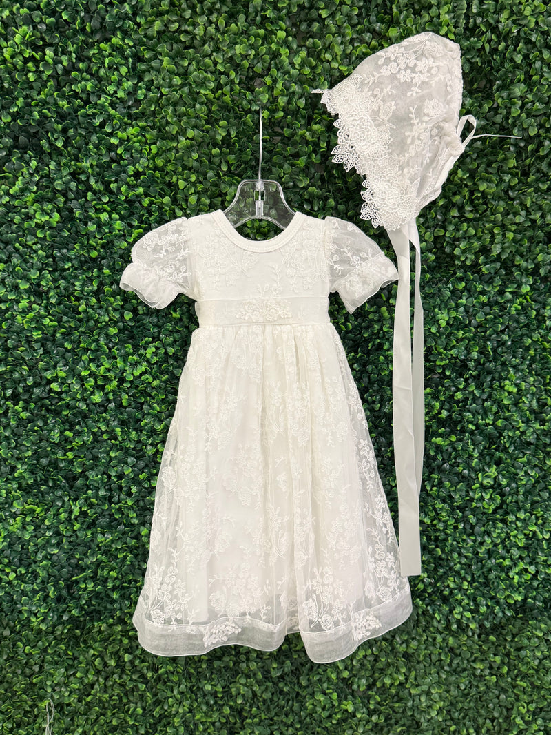 Macis Design Girls’ Cotton and Lace Dedication Gown 381