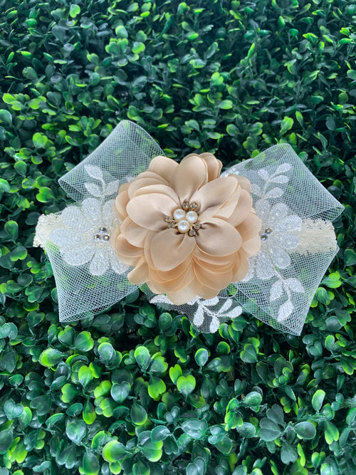 Accessories by Elena Floral Lace Bow Headband