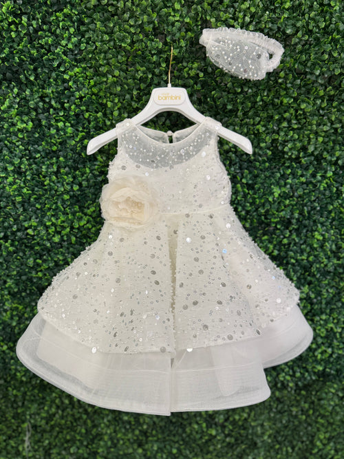 Dolce Bambini Pearl and Sequins Organza Dress