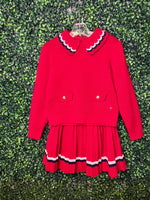 Abel & Lula Girls Red and Navy Two Piece Sweater Set 5548