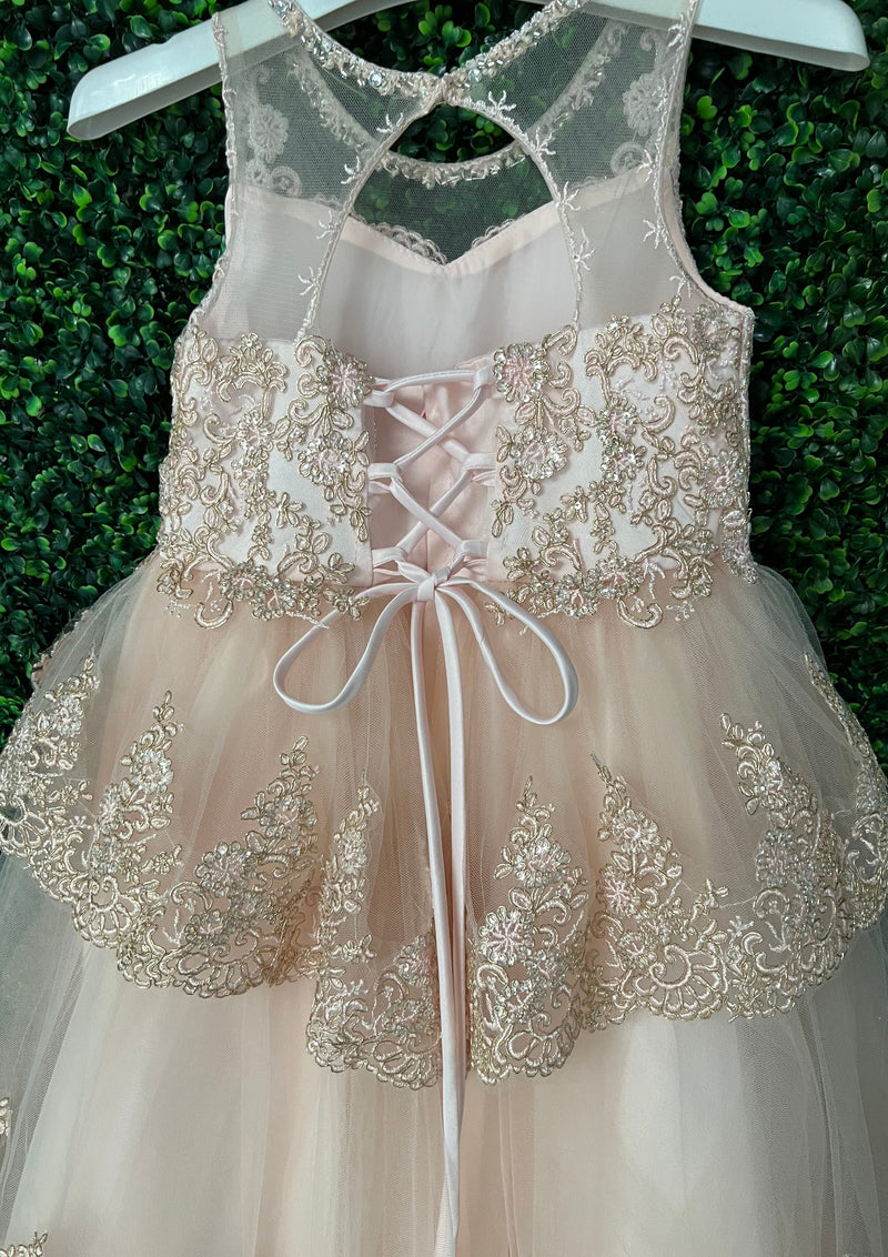 Tip Top Rose Gold Lace and Tulle Dress 7030 Sara's Children's Boutique Tip Top Rose Gold Lace and Tulle Dress 7030 Sara's Children's Boutique