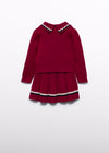 Abel & Lula Girls Red and Navy Two Piece Sweater Set 5548