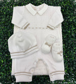 Sara’s Favorite! Made in Italy!  Bimbalo Boys' Taupe/White 4Pc Set