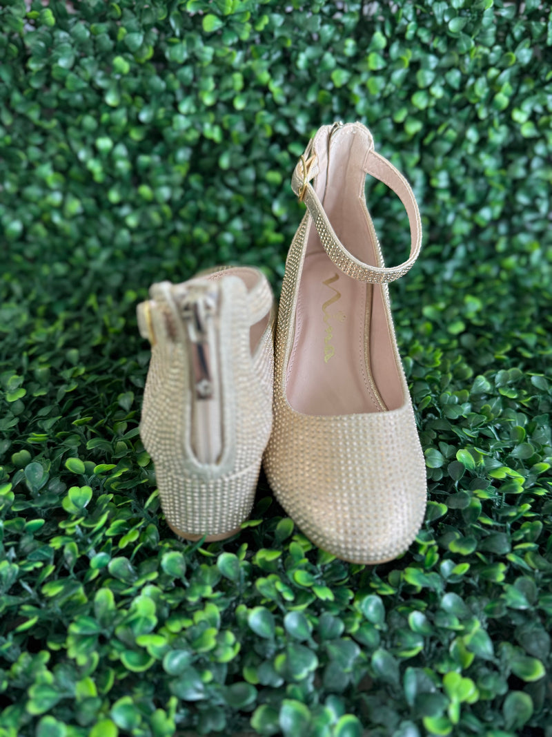 nina gold dress shoes Nina Kids Joansie (Toddler/Little Kid/Big Kid) Girl's Shoes Light Gold : 6 Big Kid M
