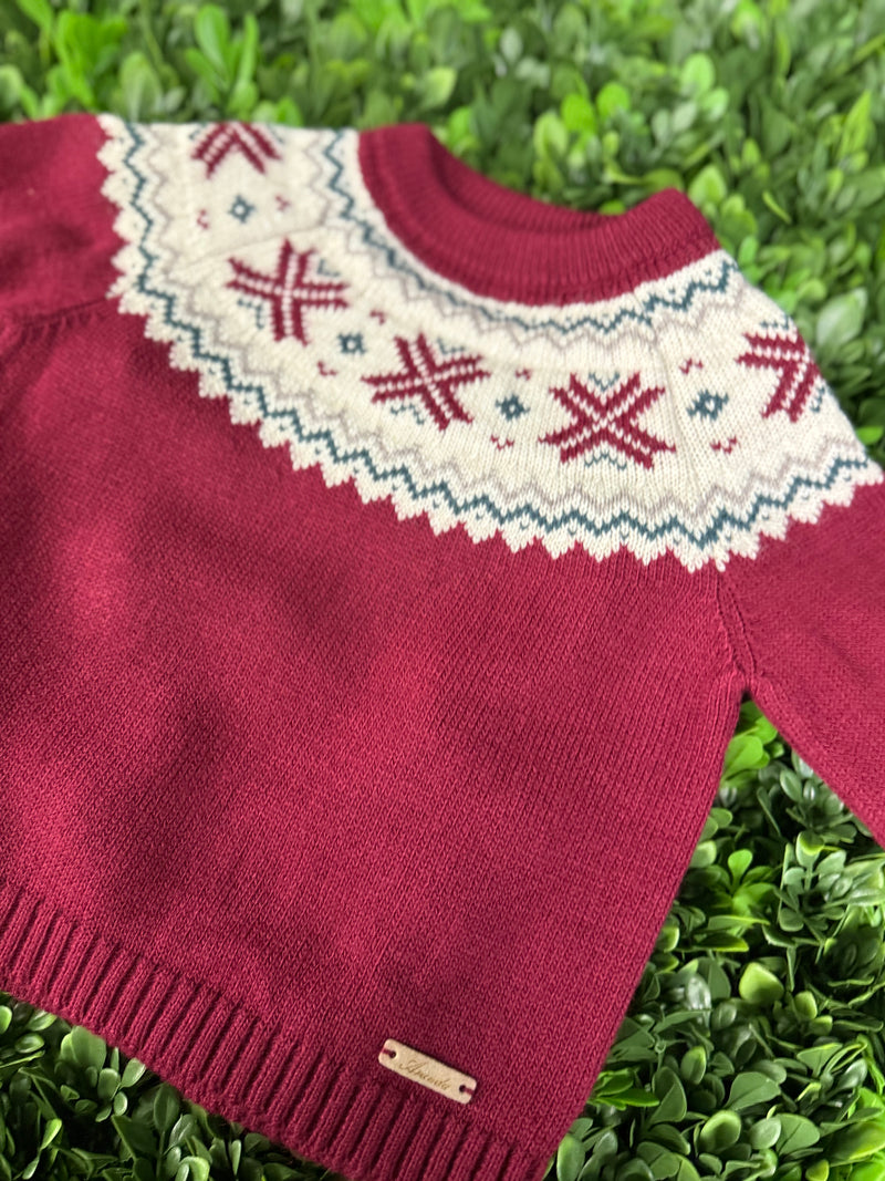 Martin Aranda Boys’ Red Knit Sweater and Corduroy 3 Piece Set