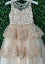 Tip Top Rose Gold Lace and Tulle Dress 7030