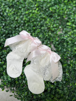 Katie Rose, Floral Cotton  Embroidered Lace Layette Set