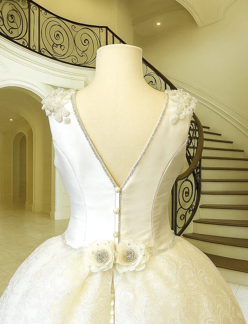 Christie Helene Silk Bodice and Corded Lace Gown Couture Charlie