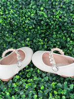 Girls MaryJane with Rhinstone Flower Strap S125