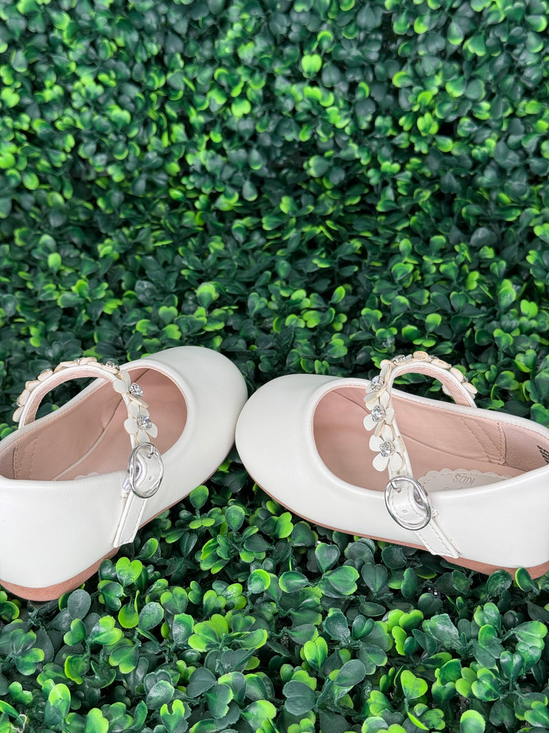 Girls MaryJane with Rhinstone Flower Strap S125