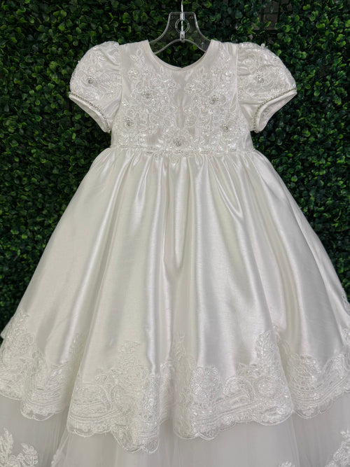 Princess Daliana Satin Tierd Vintage Lace Ceremonial Gown Y24382