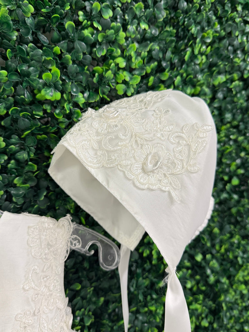 Macis Design Girls’ Rosette and Lace Christening Gown - CH280