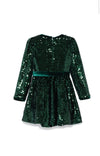 Abel & Lula Emerald Green Sequin Dress 5528