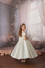 Princess Daliana White High Low Bow Gown D24465