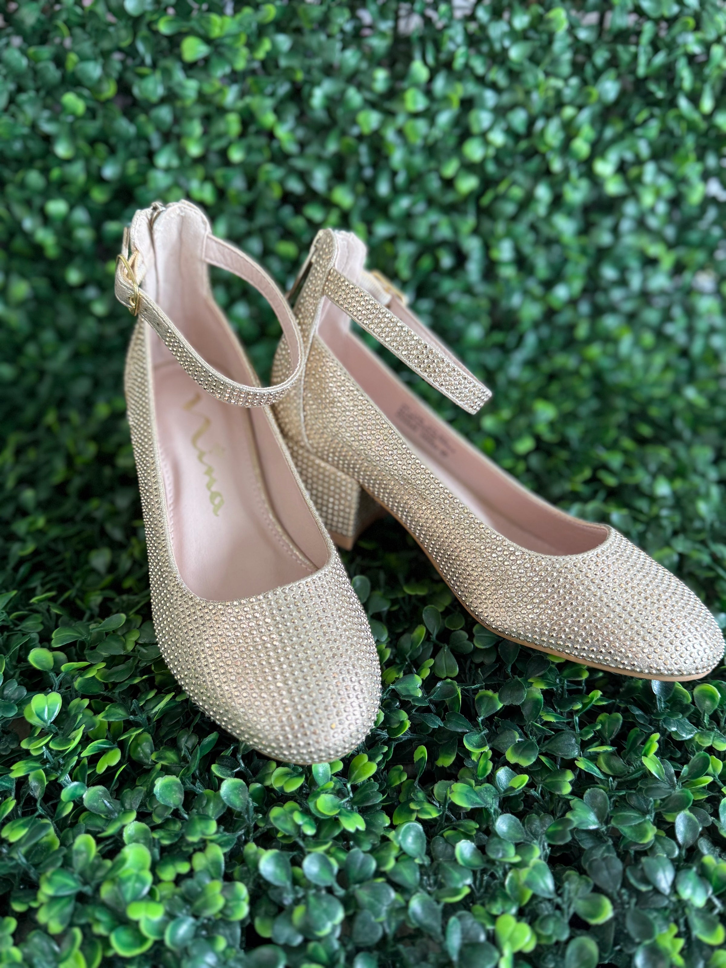 Nina Girls' All Rhinestone Gold Heel Sara's Children's Boutique Nina Girls' All Rhinestone Gold Heel Sara's Children's Boutique