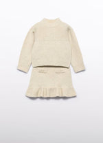 Abel & Lula Girls’ Glitter Mock Neck Two Piece Sweater Set 5543