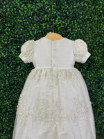 Piccolo Bacio Girls' Raw Silk and Lace Baptism Gown Katrina