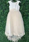 Beggi 2 Tone Lace and Tulle Girl Dress With Train