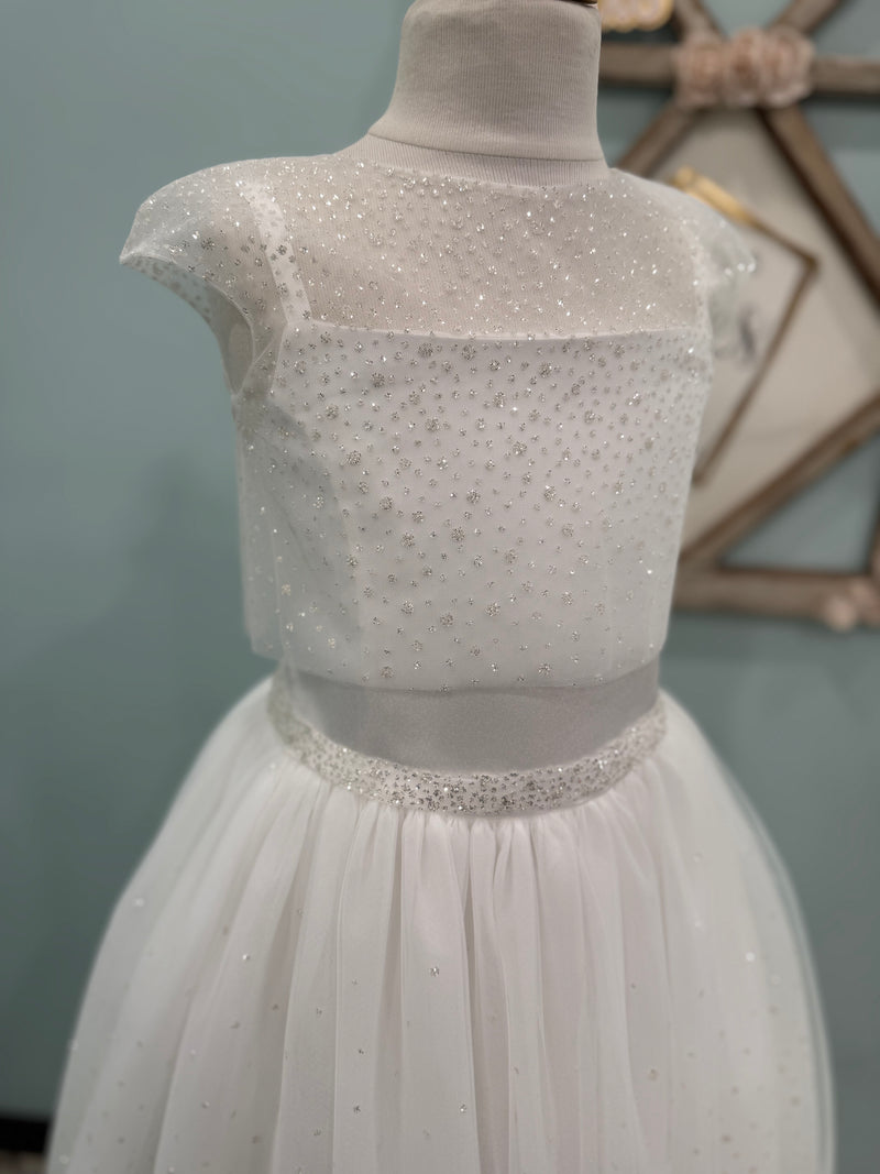 Michelina Bimbi Bolero Communion Dress with Shimmer Detail J4201