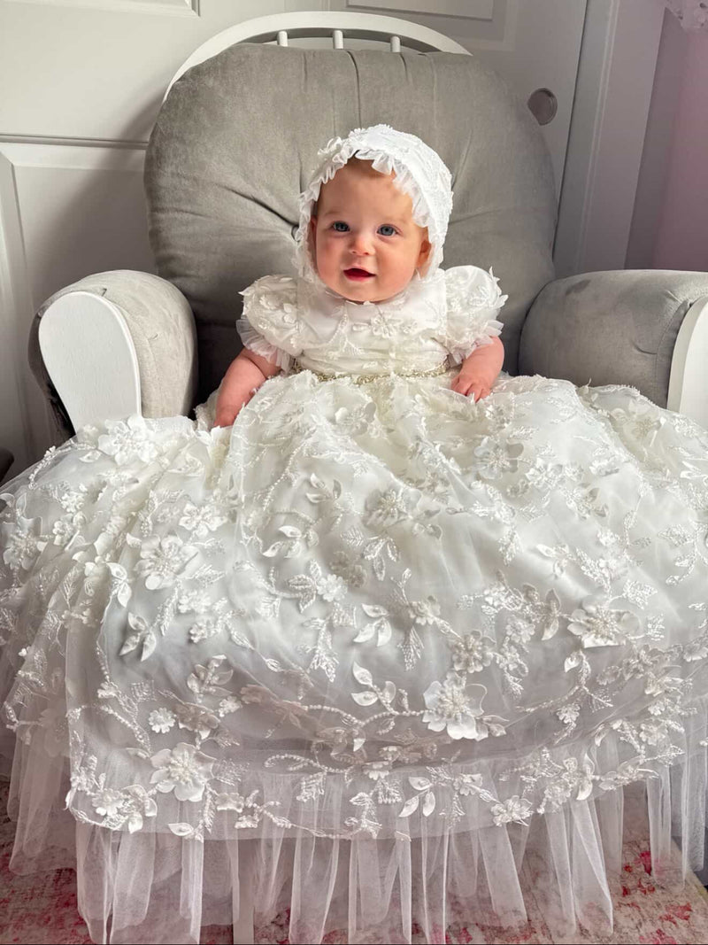 Princess Daliana 3D Floral Lace Full Length Dress Y24199