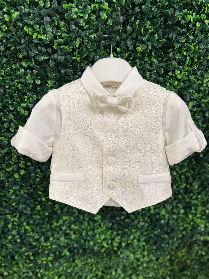 Michelina Bimbi Boys Brocade Vest Christening Knickers Outfit