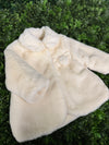 Mayoral Girls’ Faux Fur Cream Peacoat - 2405