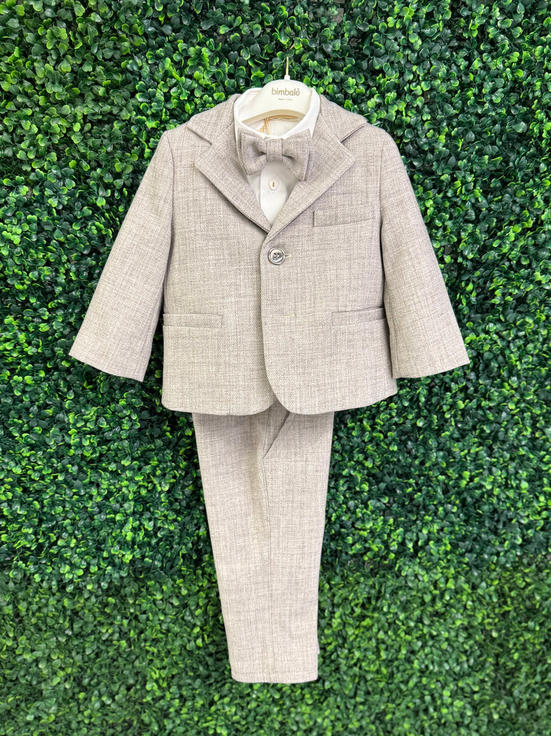 Bimbalo Boys’ Greige Woven Four Piece Suit Set