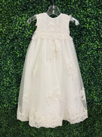Macis Design Girls’ Rosette and Lace Christening Gown - CH280