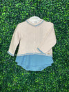 Girls’ Knit Blue Pleated Jumper with Sweater - 3pc Outfit 2891