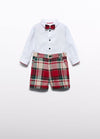 Abel & Lula Boys’ Button up and Tartan Knicker Three Piece Set 5706