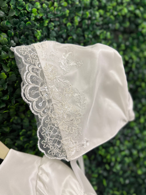 Macis Design Girls’ Taffeta and Lace Christening Dress CH1294