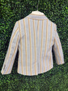 Italian Bimbalo Blue and Brown Striped 5 Piece Linen Suit