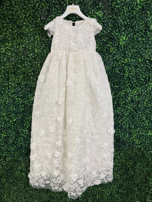 Dolce Bambini Pearl and Petal 3D Floral Cathedral Heirloom Gown