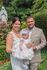 Joan Calabrese Ivory Three Dimensional Flower and Pearl Dress B24107