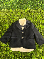 Bimbalo Boys’ Velvet Navy Pinstripe Five Piece Suit Set