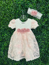 Bebe Gabrielle Girls’  Pink Rossete Lace Changing Outfit 3846-2
