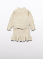 Abel & Lula Girls’ Glitter Mock Neck Two Piece Sweater Set 5543