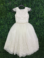 Nan & Jan Pearl and Lace Communion Gown - Luna