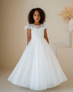 Teter Warm Beaded Flutter Sleeve Gown SK05