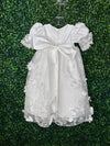 Macis Design Contrast Flower Christening Gown & Accessories CH258