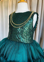 Tha Designs Emerald Green Sequined Gown