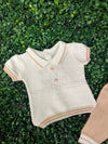 Dolce Goccia Boys Brown Knit Two Piece Set