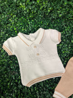 Dolce Goccia Boys Brown Knit Two Piece Set